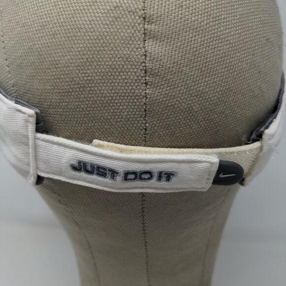 Nike Mens Strapback Sun Visor Hat White OSFA Strapback Embroidered Logo Swoosh - Picture 8 of 12